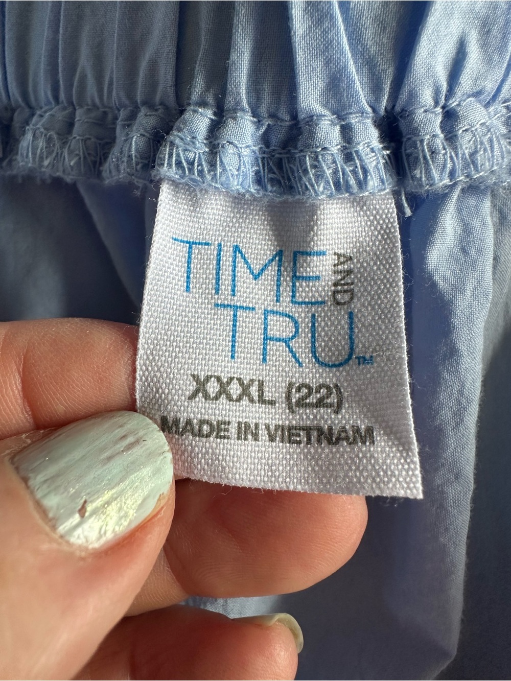 ๐ NWT Time & Tru Eyelet Trim Midi Skirt Blue Cotton Size 22 XXXL Pockets - Picture 5 of 11